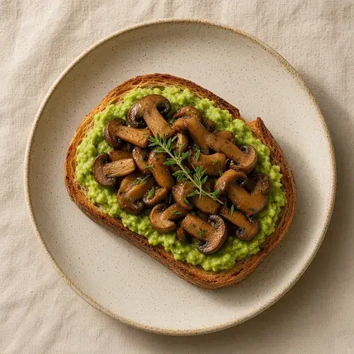 Avokadolu kekikli mantar tost