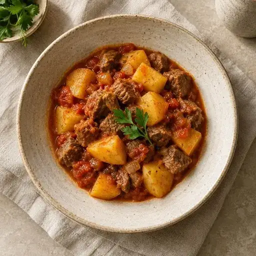 Etli patates yemeği