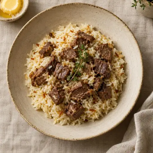 Kavurmalı pilav