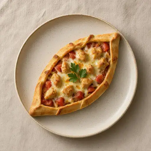 Tavuklu kaşarlı mini pide