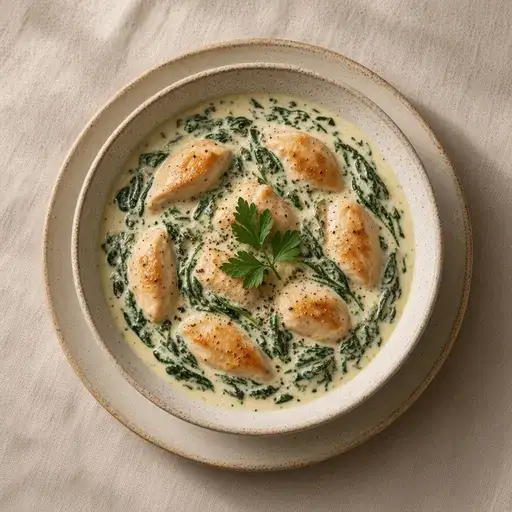 Ispanaklı kremalı tavuk