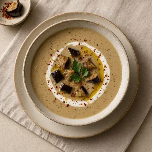 Közlenmiş patlıcan çorbası