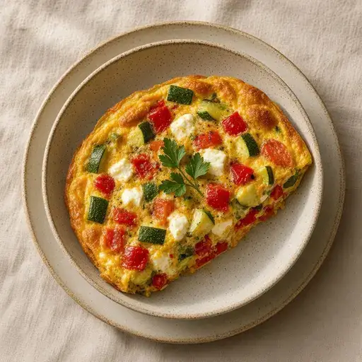 Fırında sebzeli omlet