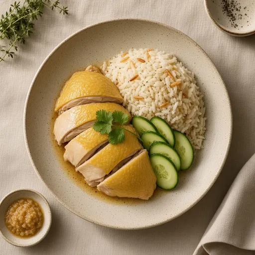 Hainan usulü tavuk pilav