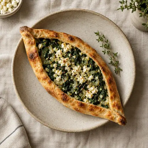 Ispanaklı peynirli pide