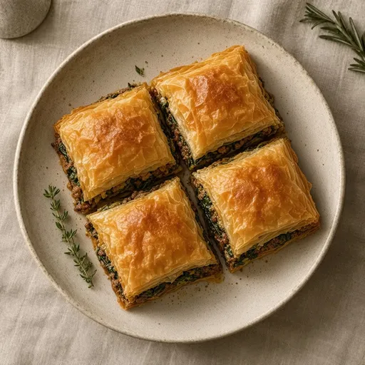 Kıymalı ıspanaklı tepsi böreği