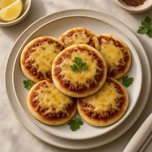 Kıymalı kaşarlı mini pizza