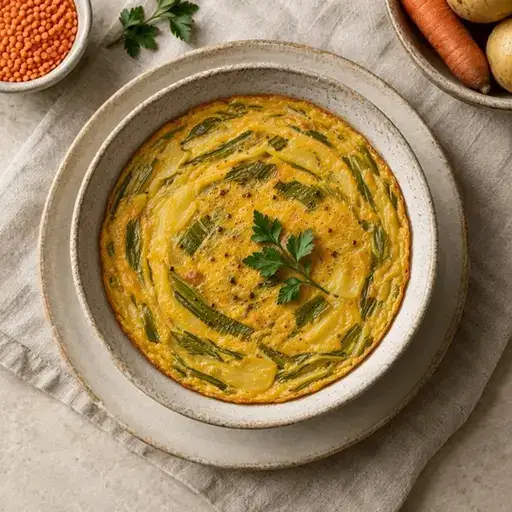 Pırasalı patatesli frittata