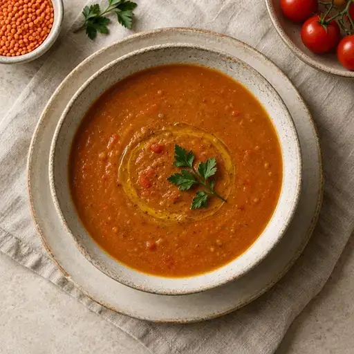 Domatesli mercimek çorbası