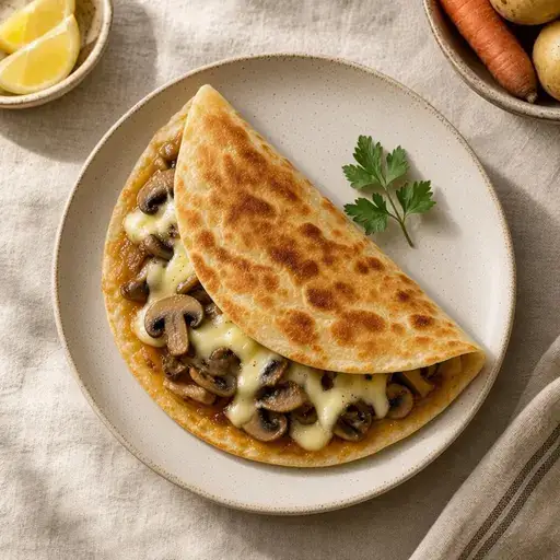 Mantarlı kaşarlı gözleme