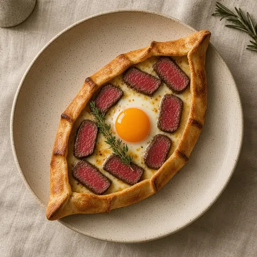 Pastırmalı yumurtalı pide