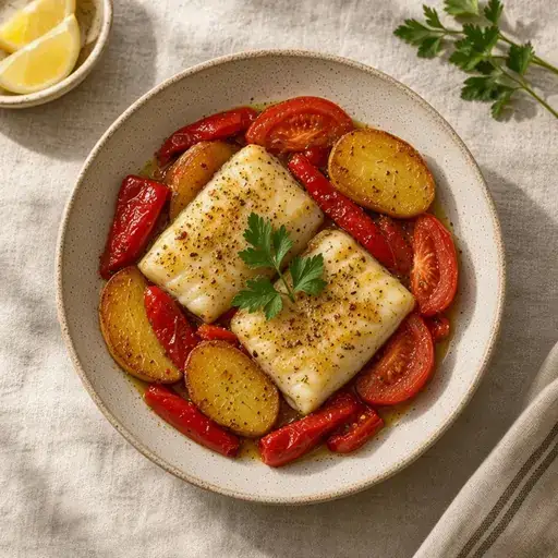 Kapya biberli fırın balık