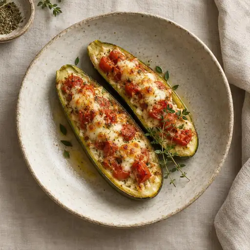 Peynirli kabak kayığı