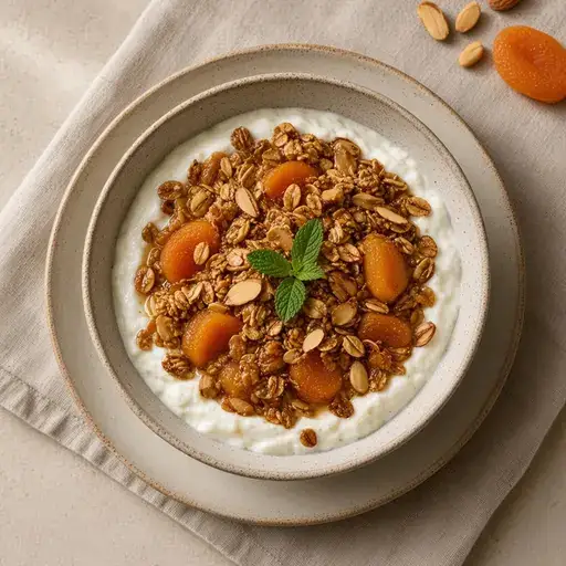 Tavada bademli granola