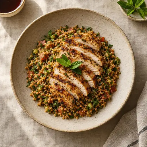 Izgara tavuklu bulgur salatası