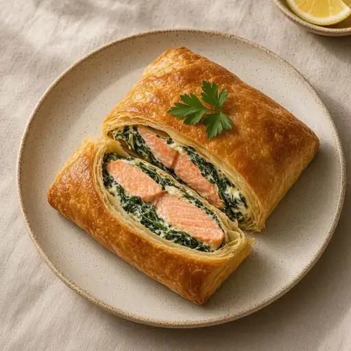 Milföyde ıspanaklı somon