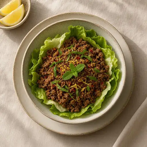 Larb usulü kıymalı marul